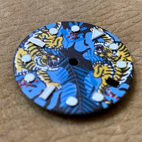 Watch accessories watch dial 28.5mm green luminous, suitable for NH35, NH36 automatic mechanical movement