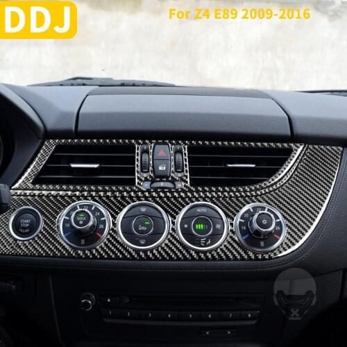 Car Air Conditioning Knob Panel Climate Control Surround Real Carbon Fiber Sticker Accessories For BMW Z4 E89 2009-2016 Roadster
