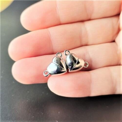 10 PCs Heart Magnet Pendant Couple Bracelet for Women Men Fashion Charm Jewelry Chain Bracelet Lover Gift