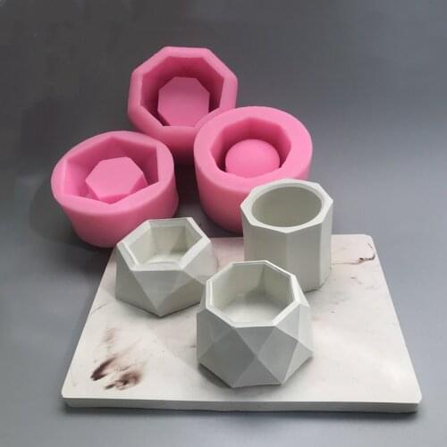 Flowerpot candlestick silicone mold DIY meaty potted ornament mold plaster cement resin crafts tools