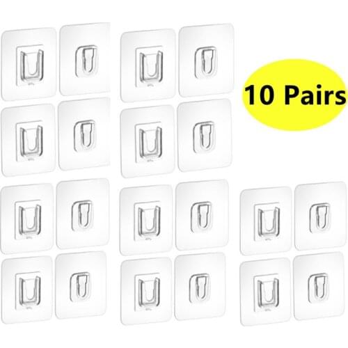 Double-Sided Adhesive Wall Hooks Hanger Strong Transparent Hooks Suction Cup Sucker Wall Storage Holder For Kitchen Bathroo