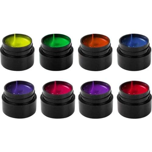 8 Colors Luminous Spider Nail Gel Fluorescent Neon Effect Nail Art Wire Drawing Pulling Silk Spider UV Gel Soak Off Gel Polish