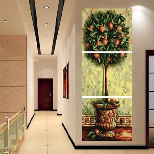 DIY CUSTOM PHOTO,5D DIY Diamond Painting"3pcs/set money tree"3D Full Square Diamond Embroidery Cross Stitch Painting Home Decor