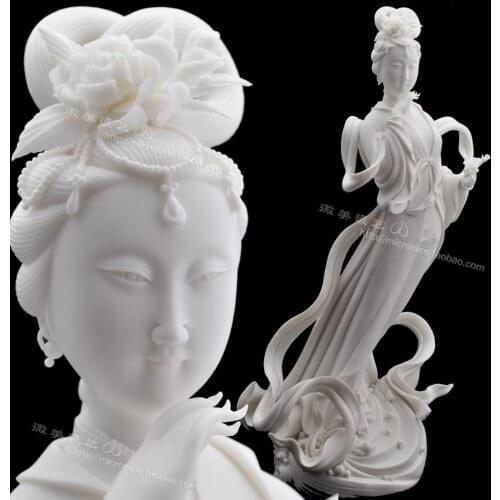 Dehua ceramic spring (sea flying female) - modern high-grade decoration crafts porcelain art collection micro beauty girl