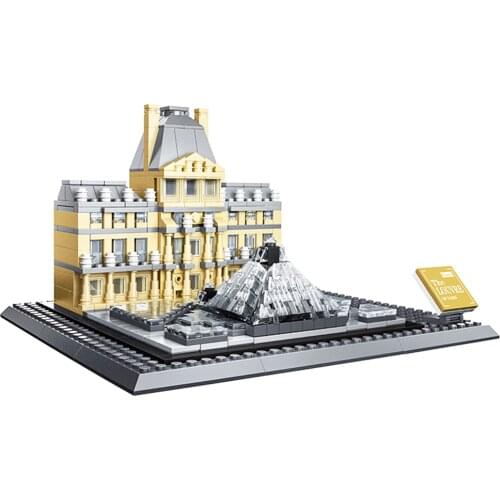 Wange 4213 785pcs Word Architecture Series Louvre of Paris Building Blocks Bricks Toys For Children