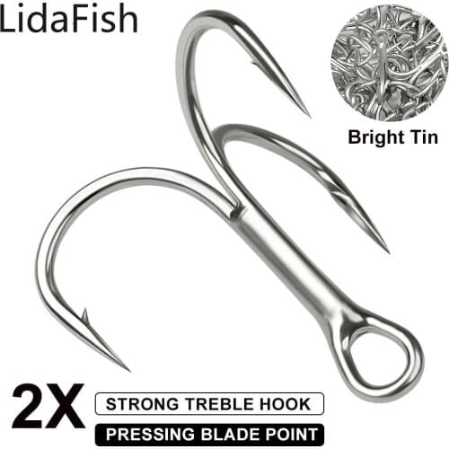 Lidafish 10Pcs/lot Fishing Hook 1-16# High Carbon Steel Treble Overturned Hooks Fishing Tackle Treble Hook For Pike Bass