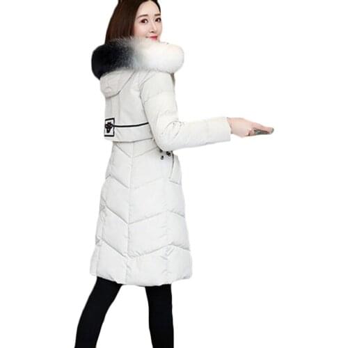 New Winter Jacket Women Hooded Thicken Warm Coat Outwear Down Cotton Jackets Coat Plus size womens Big Fur Collar Parkas F902