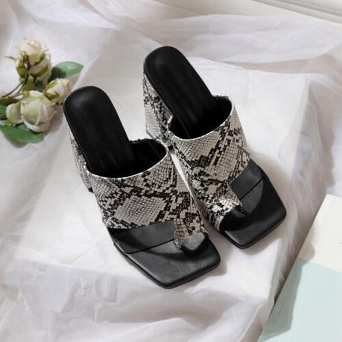 For New style platform sandals fashion all-match snakeskin pattern European and American style high-heeled slippers