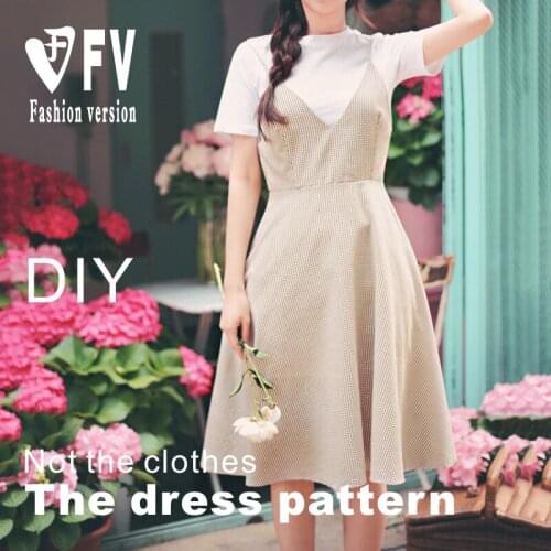 Clothing cutting drawing female soil suspender skirt structure pattern dress drawing BLQ-374