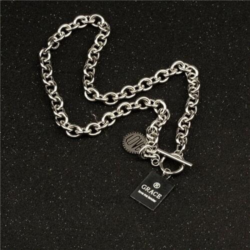 New pattern Punk Chains Cross Necklace Couple Fashion Street Hip Hop Geometric Metal Pendant Necklaces for Women