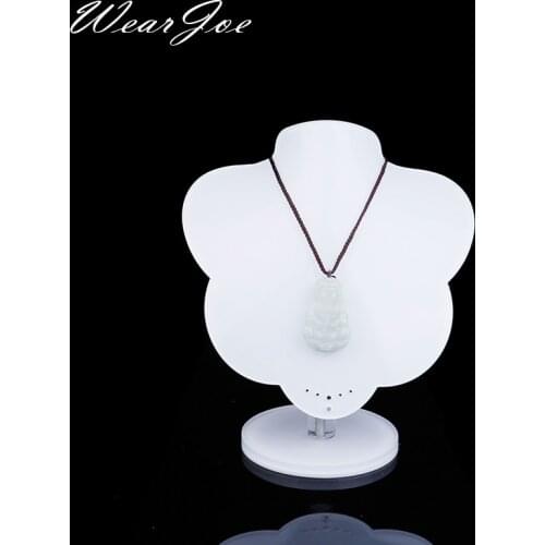 Portable White Acrylic Jewelry Pendant Chain Necklace Drop Display Stand Shop Organizer Pearl Collier Jewelry Holder Mannequin