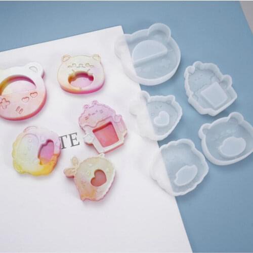 DIY Resin Cartoon Bear Game Machine Shaker Molds Animal Sheep Beer Cute Chicken Charms Silicone Mould Handmade Jewelry Cabochon