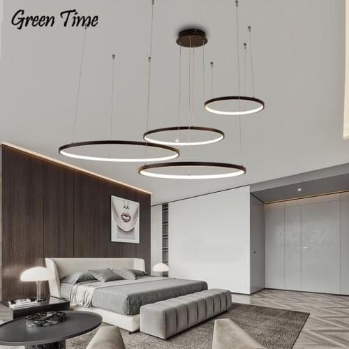 100CM Modern Led Chandelier For Living room Dining room Bedroom Indoor Hanging Lamp Lighting Chandeliers Black White Gold Lustre