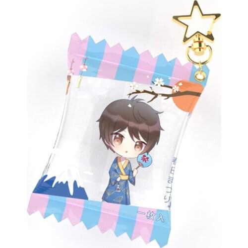 VOGRACE OEM custom cartoon anime transparent candy keychain printed acrylic candy pendant inflatable charms acrylic candy charm