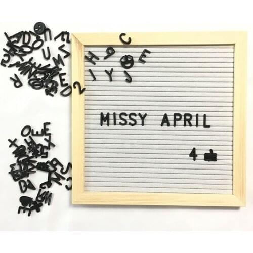 Felt Letter Board Wooden Frame Changeable Symbols Numbers Characters Message Boards for Home Office CLH@8