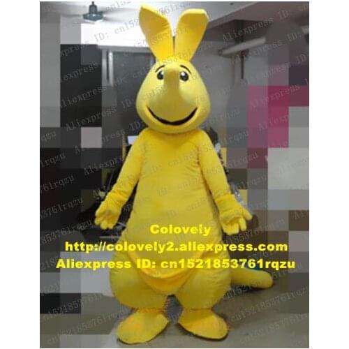 Yellow Brown Kangaroo Roo Mascot Costume Adult Cartoon Character Suit Graduation Party Professional Speziell Technical zz5546