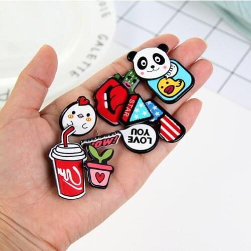 1 PC/1 Set Cartoon Pin on Acrylic Badges Shirt Jeans Decoration Badge for Clothes Kawaii Bag Pin Brooch Kids Party Decoration