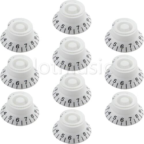 10pcs White Guitar Knobs Bell Knobs for Electric Guitar Replacement Parts
