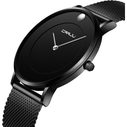 CRRJU Fashion Mens Watches Top Brand Luxury Quartz Watch Men Casual Slim Mesh Steel Waterproof Sport Watch Relogio Masculino