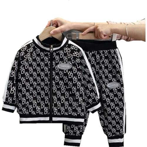 Childrens Boy 2 Piece Suit 2021 Spring New Baby Clothes Fashion Kid Sets Clothing Casual Jacket Pants Kids Wear