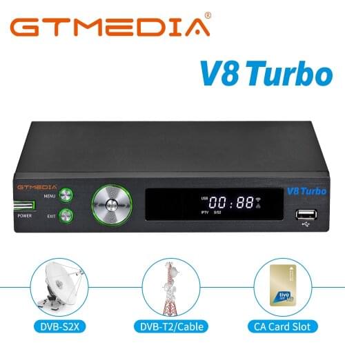 GTMedia V8 Turbo H.265 Full HD DVB-S2/S2X/T2/Cable Satellite Receiver Built-in WiFi Support CA Card Slot multi-room PK V8 Pro2