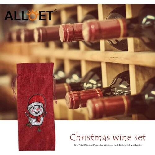 Diamond Painting Christmas Wine Bottle Bag Cover Special-shaped Drill DIY Merry Christmas Drawstring Bag Kits Santa Claus Decor