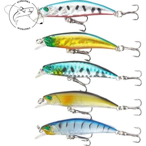 5Pcs/lot 65mm 4g Artificial Wobblers Crankbait Sea Fishing Bait Lure With 2 Treble Hooks Plastic Hard Bait For River
