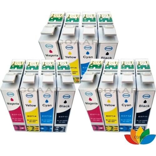 12x Compatible EPSON T0711 - T0714 ink cartridge For EPSON STYLUS SX410 SX415 SX510W SX515W SX600 PRINTER T0715XL