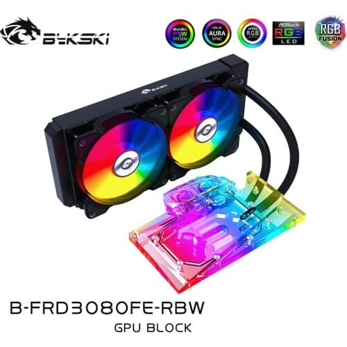 Bykski PC water cooling kit 240mm cooler radiator fan for NVIDIA RTX 3080 Founder Edition Video Card integral B-FRD3080FE-RBW