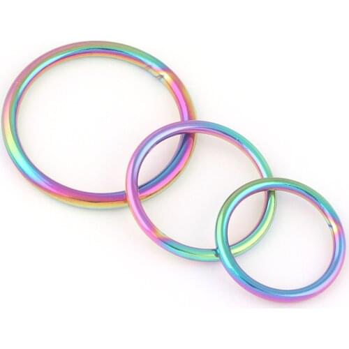 25-38mm Rainbow Metal Loops Round O Ring Welded Formed Strap Buckle Ring Making Handbag Purse Bag Webbing For Hardware Supplies