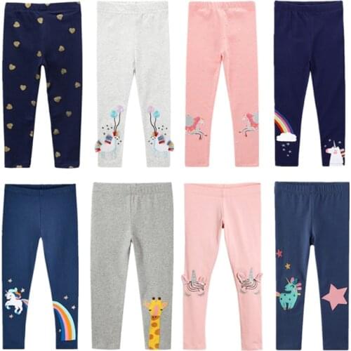 Girls Leggings 100% Cotton Boys Trousers Fille Kids Pants Girls Pants Skinny Print Cartoon Pattern Children Leggings Trousers