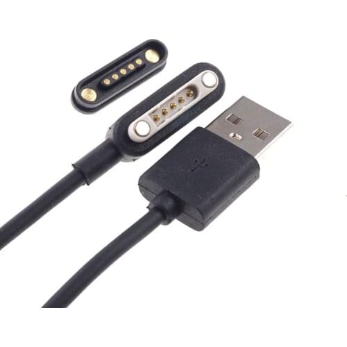 1 set 5 Position Magnet Spring-Loaded Pogo pin connector to USB A Male Data & Power Charge Cable 1 Meter & Contact female Pin