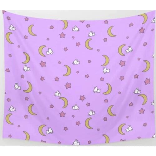 Cute Kawaii Fairy Kei Sailor Moon Tapestry Wall Hanging Cover Beach Towel Throw Blanket Picnic Yoga Mat Tapestries Home Decor