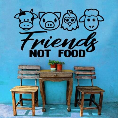 Friends Not Food Art Sticker Waterproof Wall Stickers For Kids Room Living Room Home Decor Nordic Style Home Decoration 4257