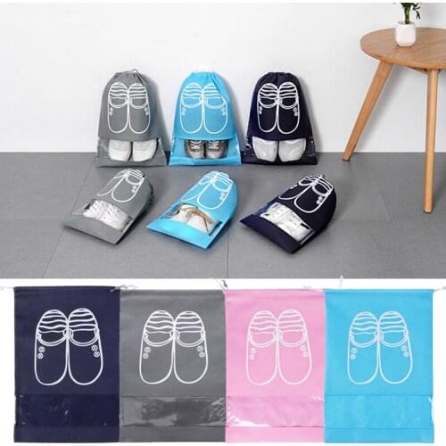 New Travel Shoe Storage Bag Bundle Mouth Bags for Shoes Waterproof Package Luggage Home Organizer Transparent Dust Bag Shoe