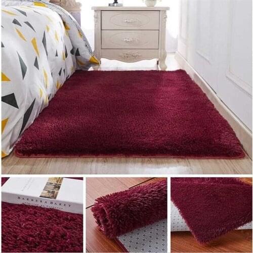 Simple modern silk wool carpet thickening living room cushion coffee table bedroom mat bedside blanket sofa carpet yoga rug
