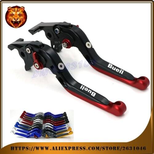 Adjustable Folding Extendable Brake Clutch Lever For BUELL 1125R 1125CR 2008 2009 with LOGO RACING CNC Motorcycle 12 color