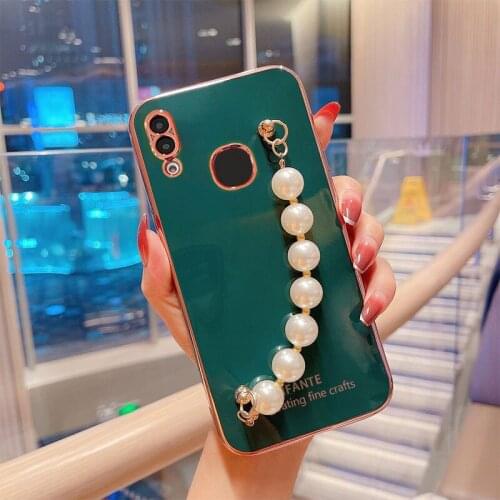 Luxury Wrist Chain Pearl Bracelet Case For Vivo Y85 Cover For Vivo Y11 2019 Y12 Y15 Y17 Y19 Y95 Y91 Case Soft Silicone Capa