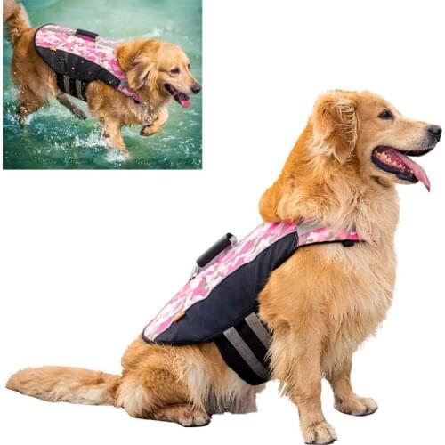 Dog Life Jacket Pet Saver Life Vest Swimming Preserver Dog Puppy Swimwear Surfing Swimming Vest Reflective Stripes