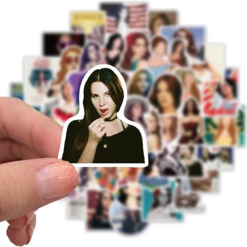 10/50PCS Singer Lana Del Rey Stickers Cool Laptop Guitar Luggage Skateboard Phone Bike Car Waterproof Sticker Decal Kid Toys