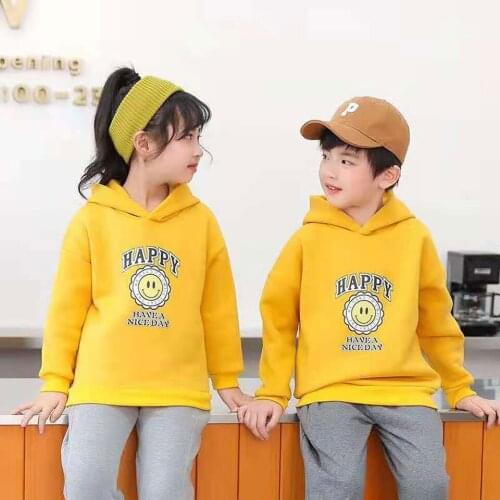 New Arrival 2021 Autumn Winter Baby Boys Girls Hoodies Sweatshirts Cheap Warm Plus Velvet Toddler Clothes Girl Boy Tops 2-12Yrs