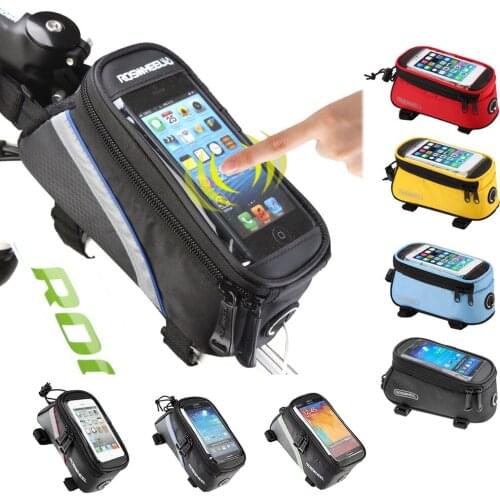 Bike Bag 4.2"4.8" 5.7"Cycling Bike Bicycle Bags Panniers Frame Front Tube Bag For Phone MTB Bike Touch Screen Bag