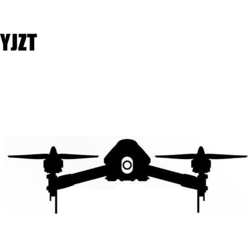 YJZT 13.4CM*4.2CM Vinyl Decal Car Sticker Quadcopter UAV Drone Black/Silver C3-0175