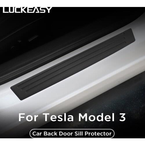 LUCKEASY Car Back door Sill Protector For Tesla model 3 2017 2018 2019 2020 2021 Car door Sill PVC Protector paste