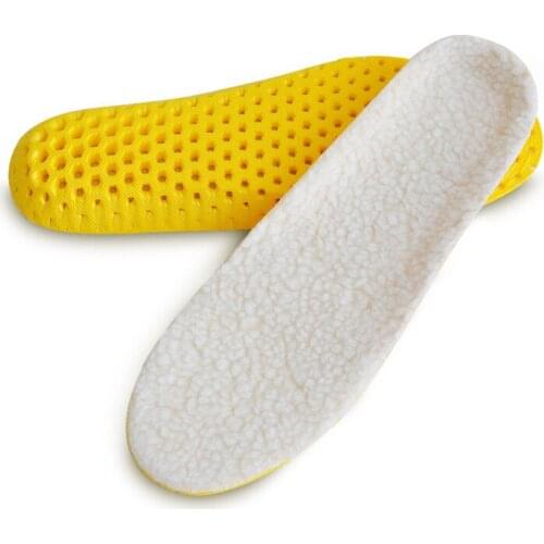 Winter Warm Sports Insoles For Shoes Men Women Soft Comfortable Breathable Wool Insoles Shoe Padded Cushion Imitation Lamb Wool