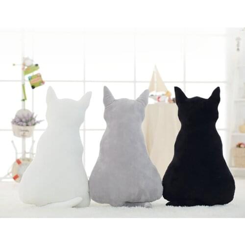 1PCS Silhouette Cat Plush Animals Cushion Doll Toys 30 cm Soft Stuffed Cat Pillow Newborn Cushion Doll Bedding Kids Toys