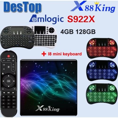 1 X88 King Android 9.0 TV BOX S922X Hexa-Core Mali-G52 MP6 LPDDR4 4GB128GB Set Top Box Dual Wifi Support BT 5.0 1000M LAN Player