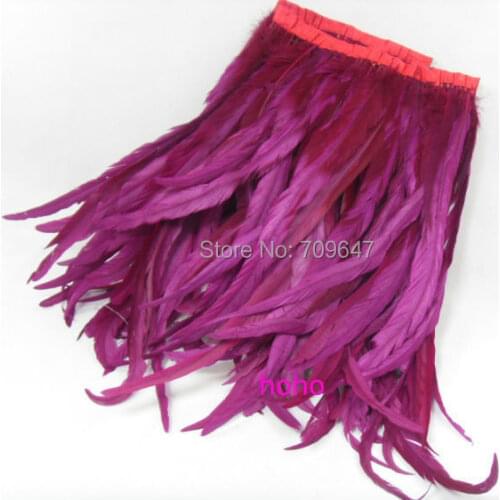 10 Meters/lot!14-16" 35-40CM Rose Coque Tail Feather Trim Rooster Tail Feathers Fringe For Carnival Costume,millinery,mask