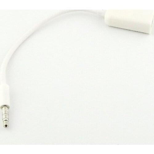 10pcs White 3.5mm Male AUX Audio Plug to USB 2.0 A Female Jack Converter Adapter Cord Cable 18cm