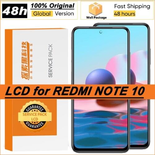 100% Original 6.43'' Display for Xiaomi Redmi Note 10 M2101K7AI, M2101K7AG Full LCD Touch Screen Digitizer Assembly Repair Parts